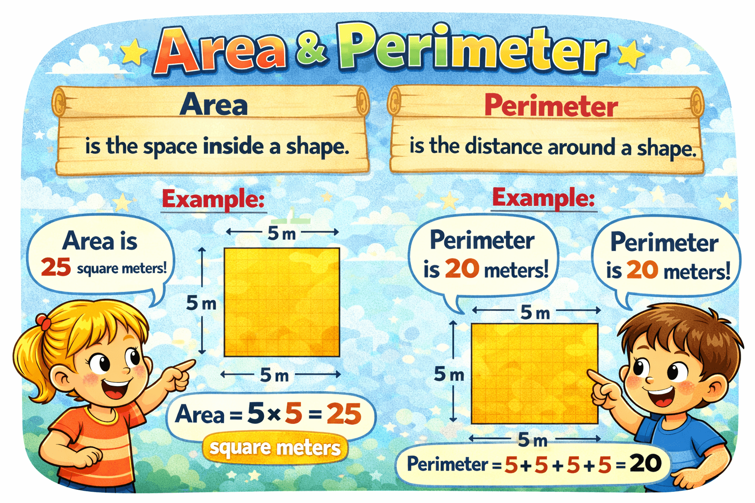Area and Perimeter: Measuring Shapes