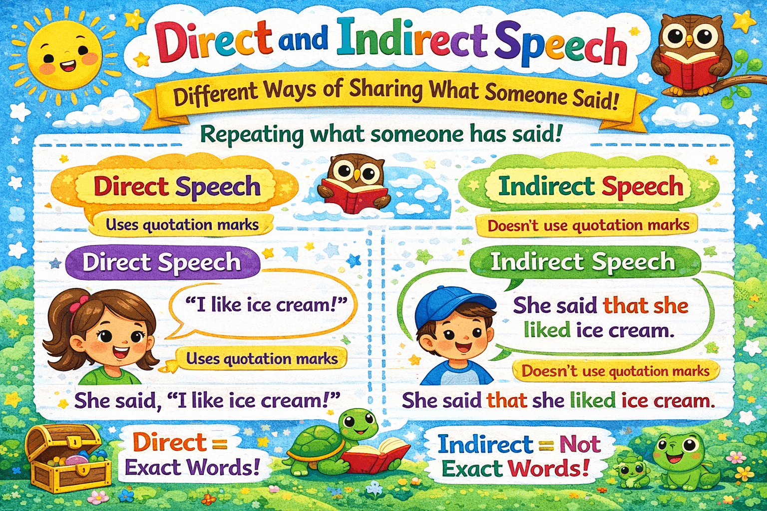 Direct and Indirect Speech for Kids